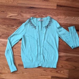 Mint green Loft cardigan size small